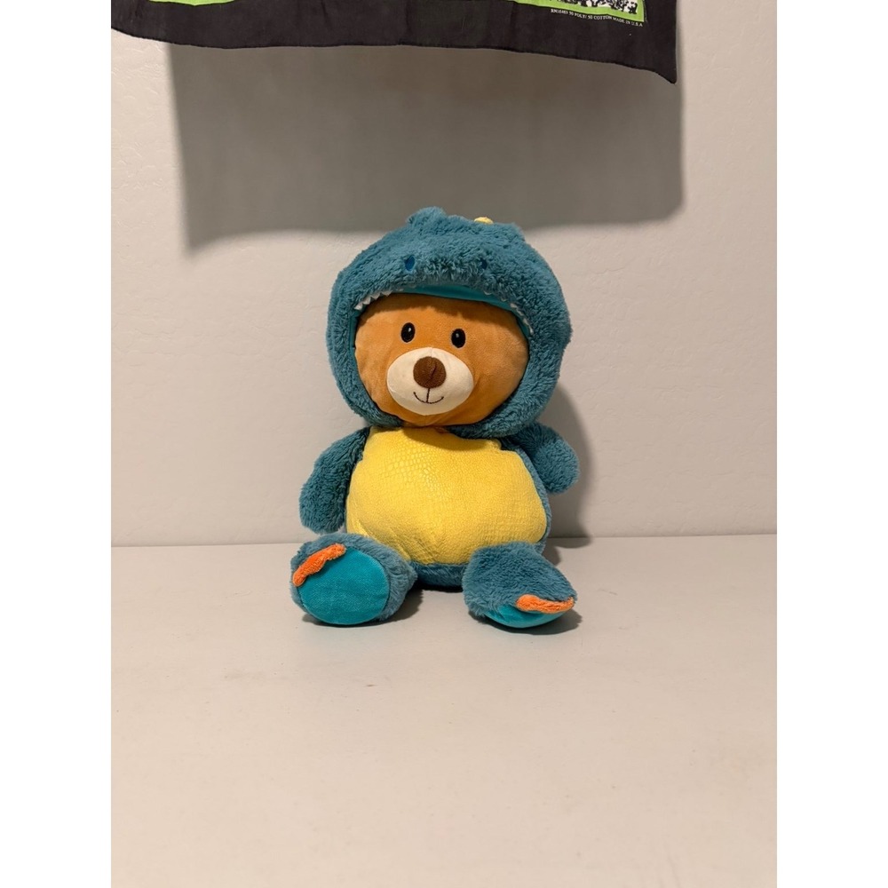Spark Create Imagine Plush Bear Dinosaur Costume Blue Yellow Stuffed Animal Toy